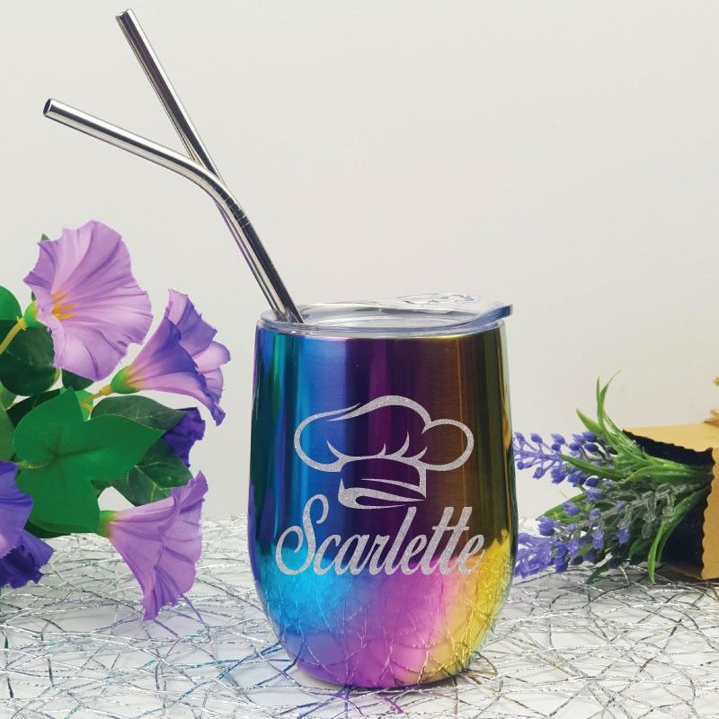 Chef Rainbow Tumbler Stemless Wine Glass