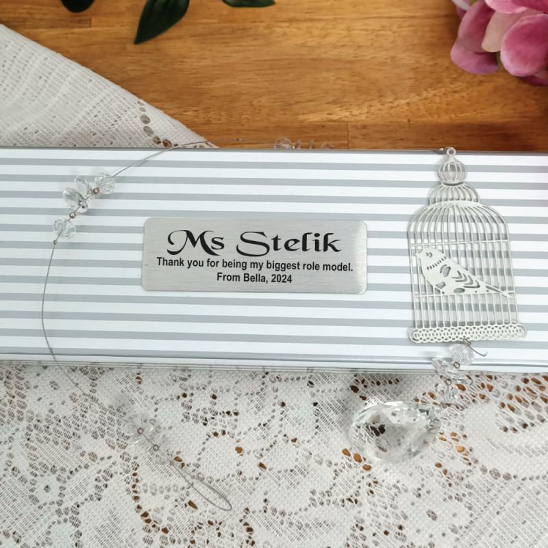 Personalised Teacher Suncatcher -Bird Cage