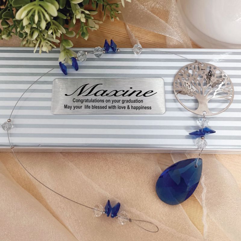 Graduation Tree of Life Suncatcher- Blue