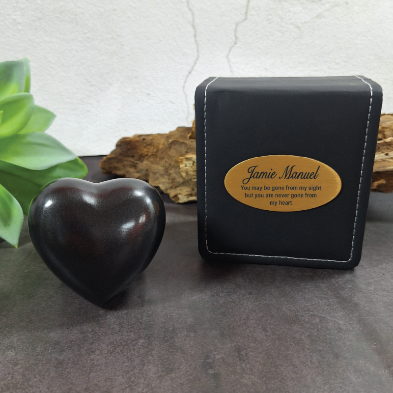 Memorial keepsake Urn For Ashes Black Heart