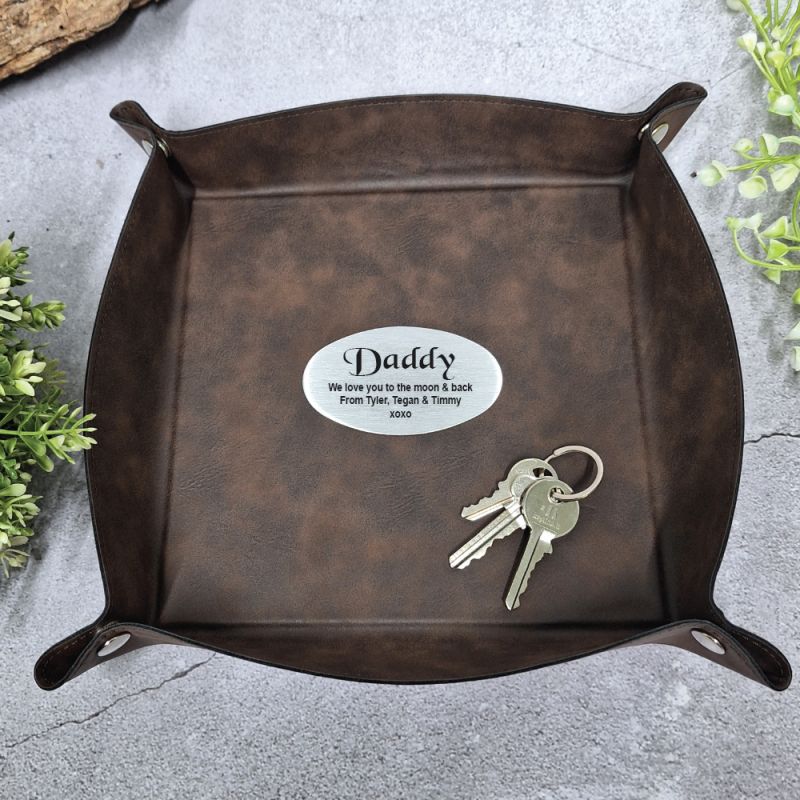 Vegan Leather Key Tray  - Dad