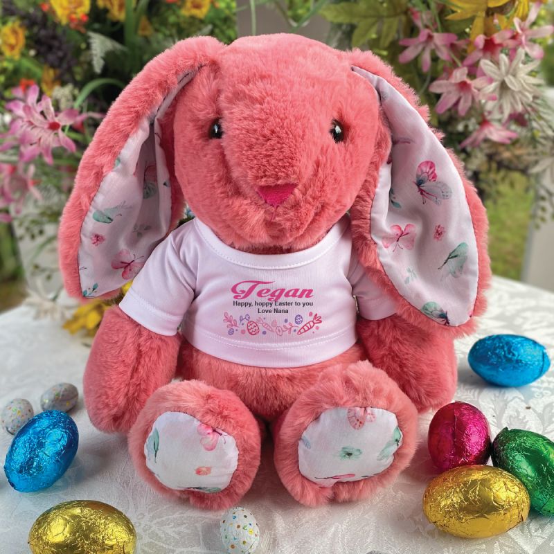 Easter Bunny Rabbit Breeze Pink Flourish Design