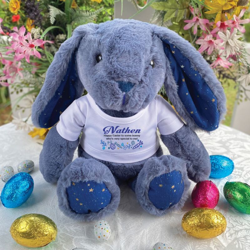 Easter Bunny Breeze Blue Flourish Design