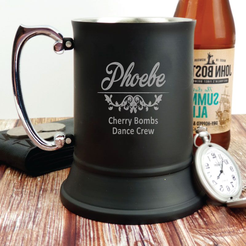 Dance Coach Engraved Personalised Black Beer Stein Mug