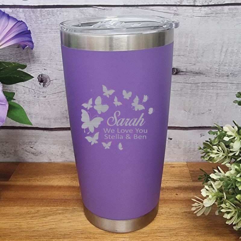 Personalised Insulated Travel Mug 600ml Purple (F)