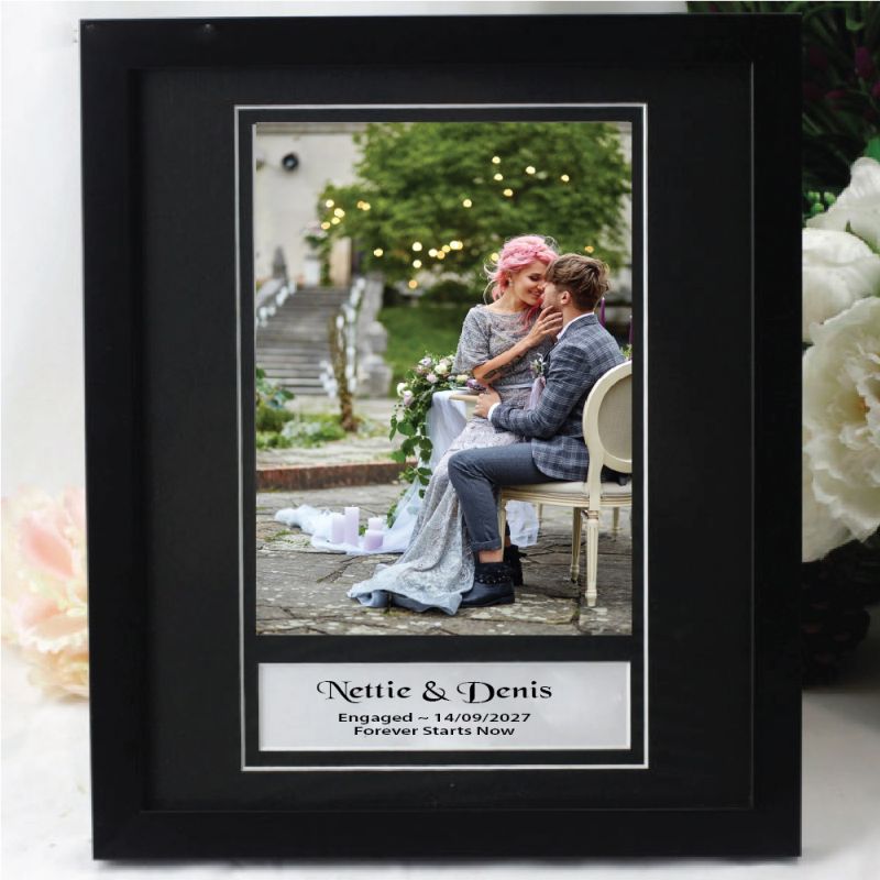 Engagement Personalised Photo Frame 6x8 Black