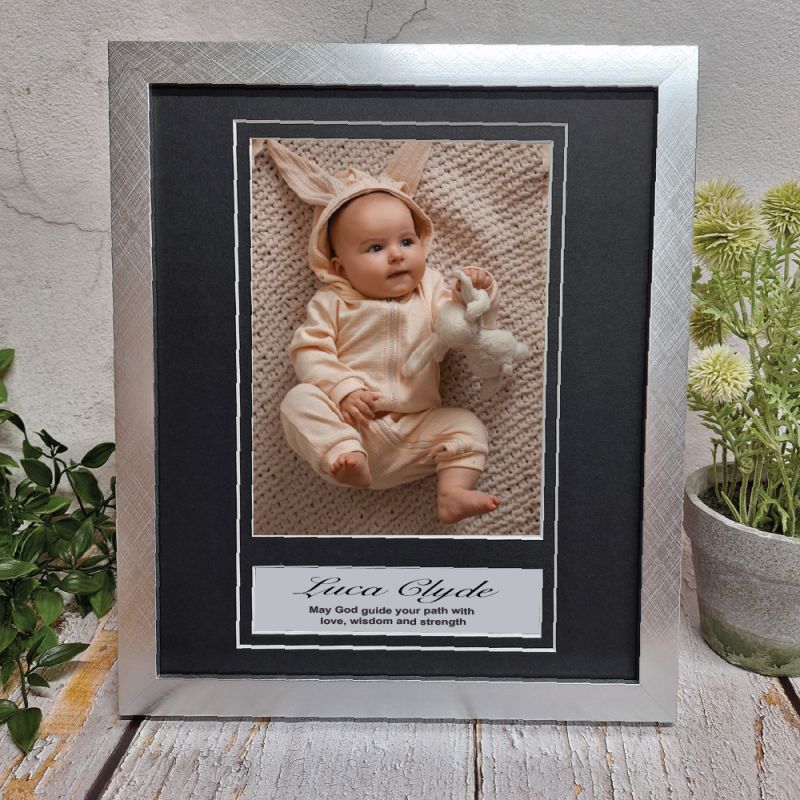Baby Personalised Photo Frame 6x8 Silver