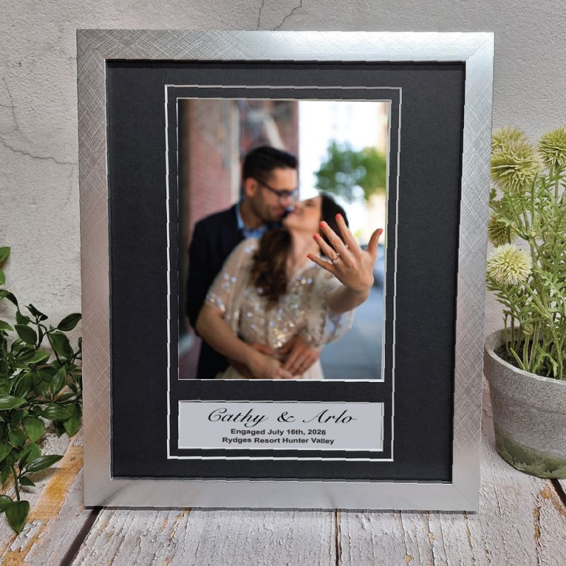 Engagement Personalised Photo Frame 6x8 Silver