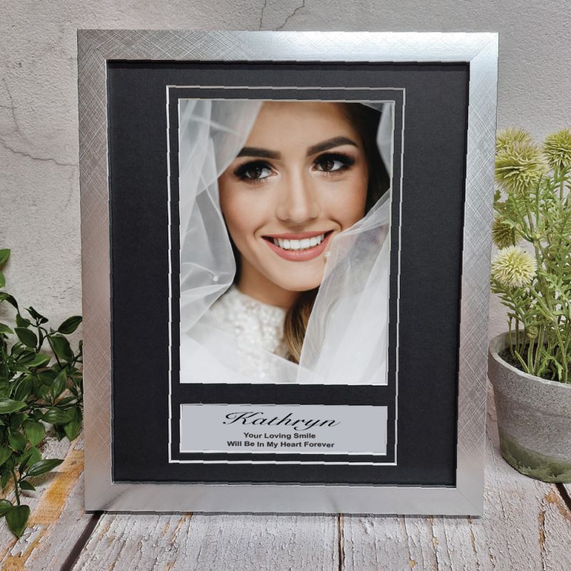 Personalised Memorial Photo Frame 6x8 Silver