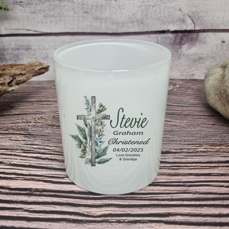 Christening Candle Holder Gum Tree
