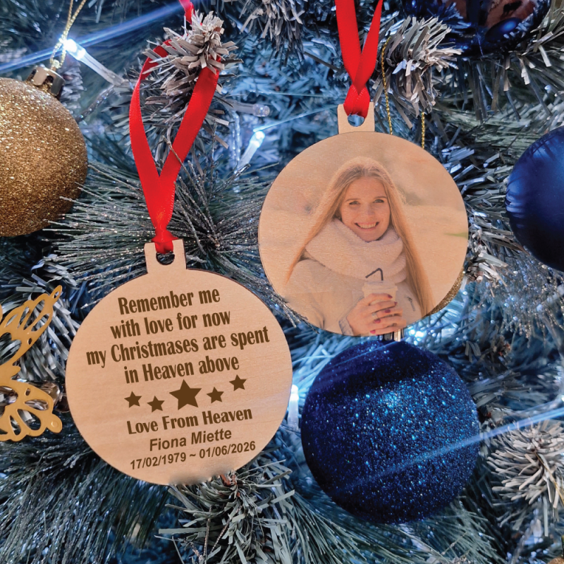 Memorial Christmas Photo Wooden Ornament - In Heaven