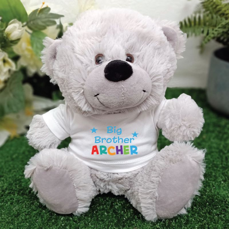 Brother Grey Teddy Bear - Personalised