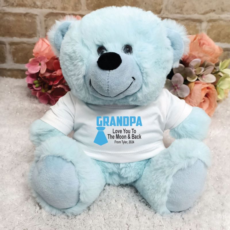 Personalised Grandpa Light Blue Teddy Bear