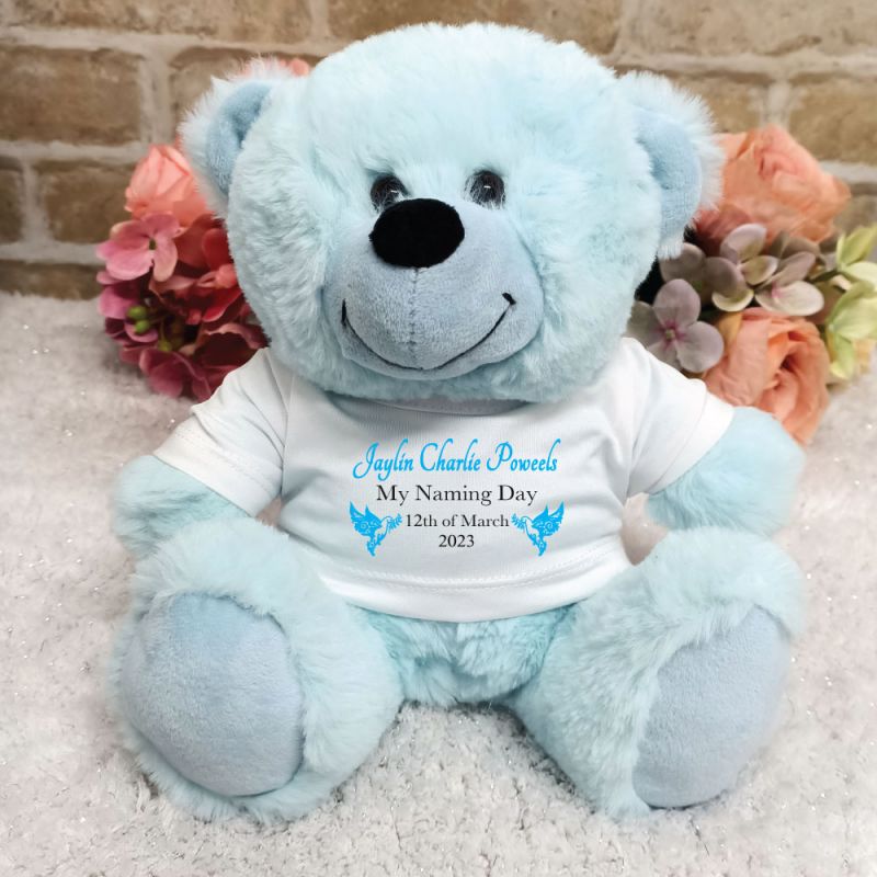 Personalised Naming Day Bear - Blue