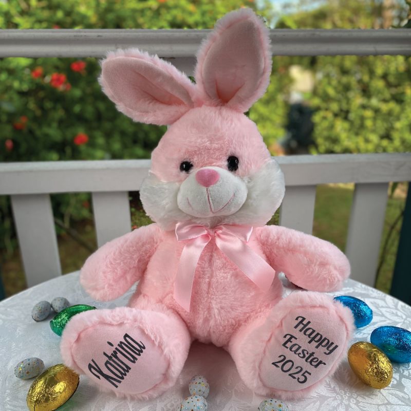 Personalised Easter Bunny Beanie Pink