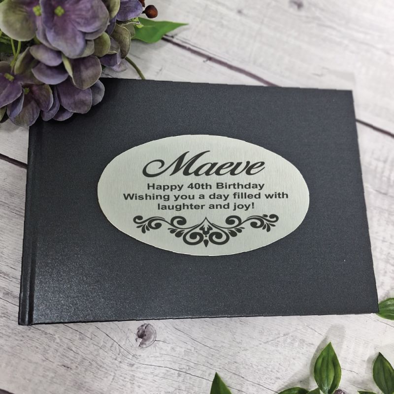 40th Birthday Guest Book A5 Black