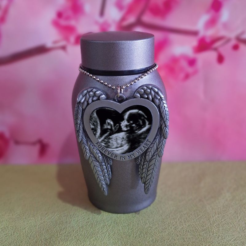 Baby Memorial Cremation Ash Urn with Forever Heart