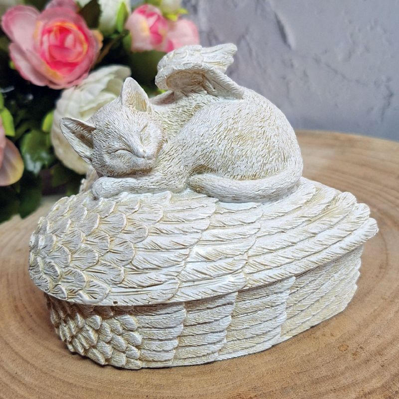 Memorial Cat Heart Trinket Box