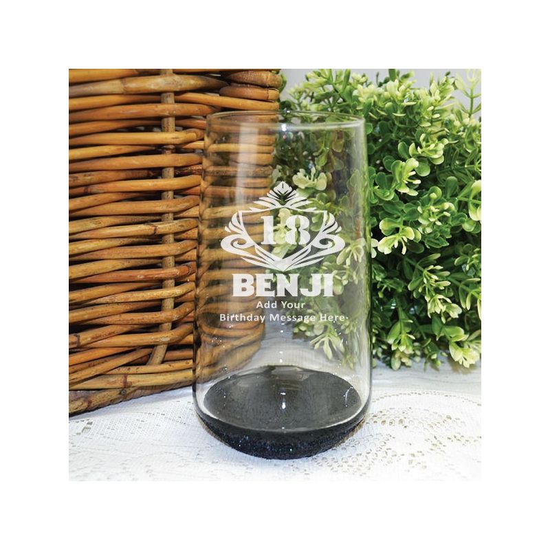 18th Birthday Engraved Personalised Glass Tumbler (M)