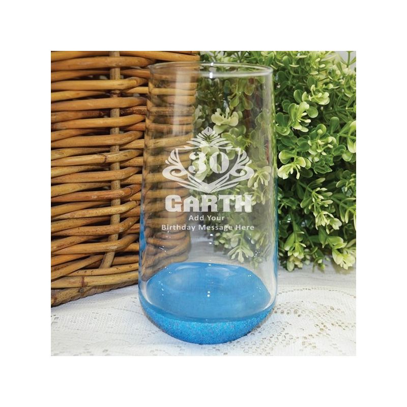 30th Birthday Engraved Personalised Glass Tumbler (M)