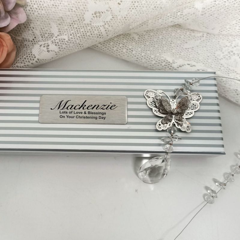 Personalised Christening Butterfly  Suncatcher