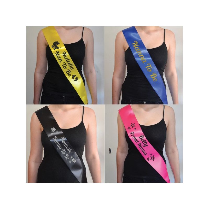Baby Shower Sash - Nanna To Be - 11 Colours