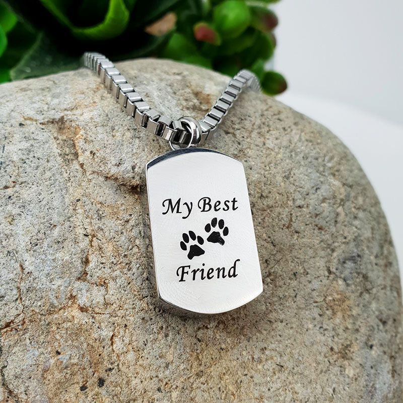 Dog Best Friend Memorial Urn Cremation Ash Necklace 
