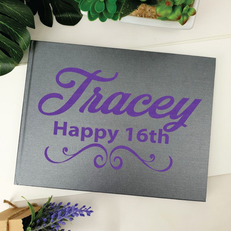 16th Birthday Guest Book Keepsake Album - A5 Black