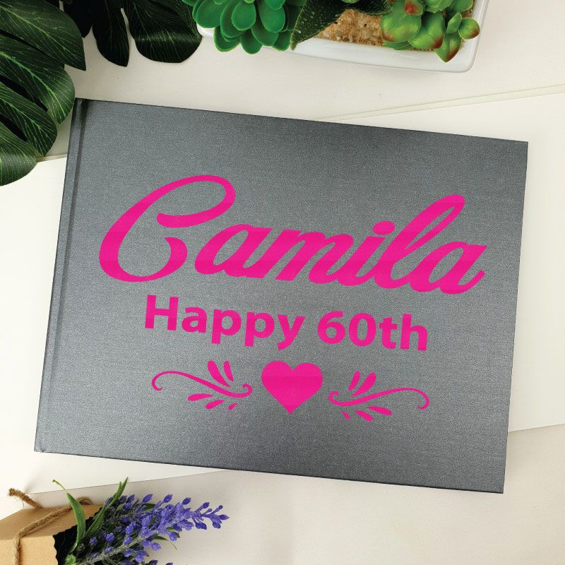 60th Birthday Guest Book Keepsake Album - A5 Black