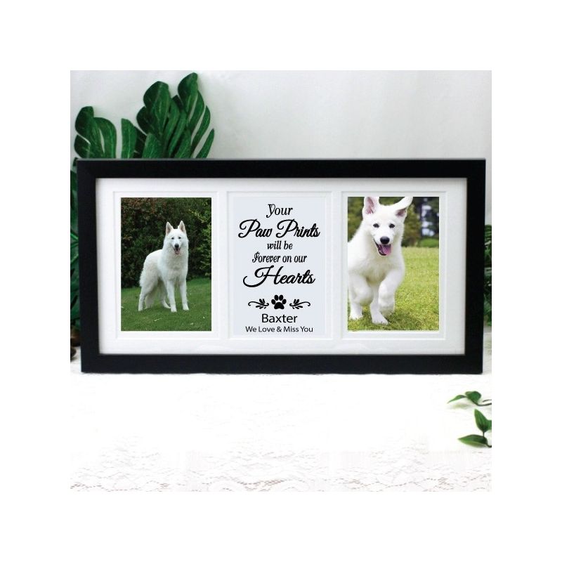 Pet Memorial Black Frame Gallery Collage Typography Print