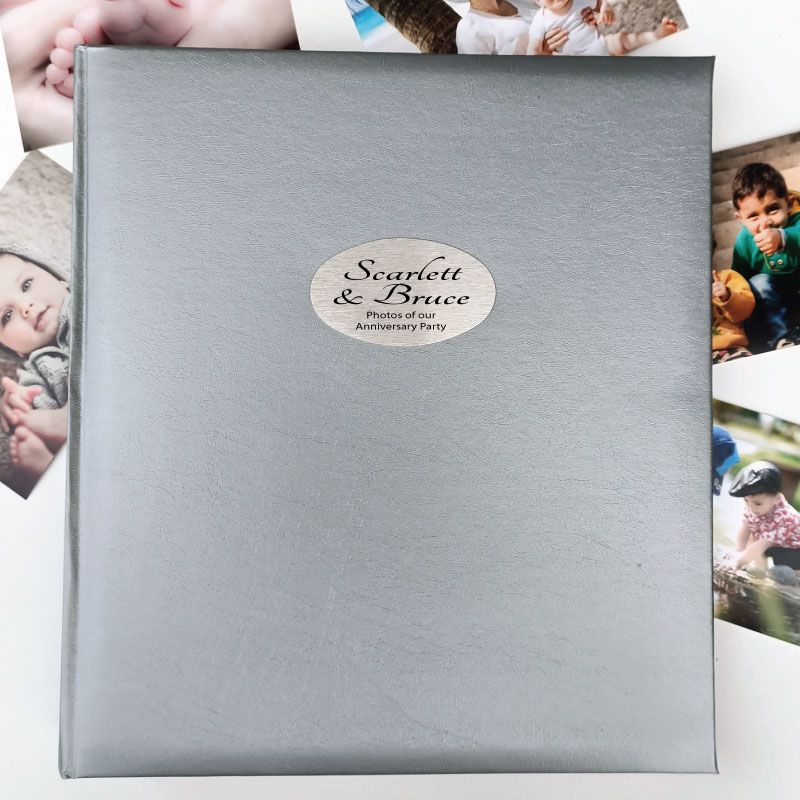Personalised Anniversary Photo Album 500 Silver