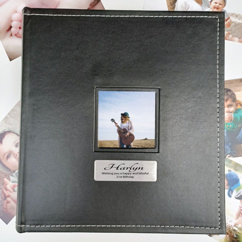 21st Birthday Personalised Black Album 5x7 Photo