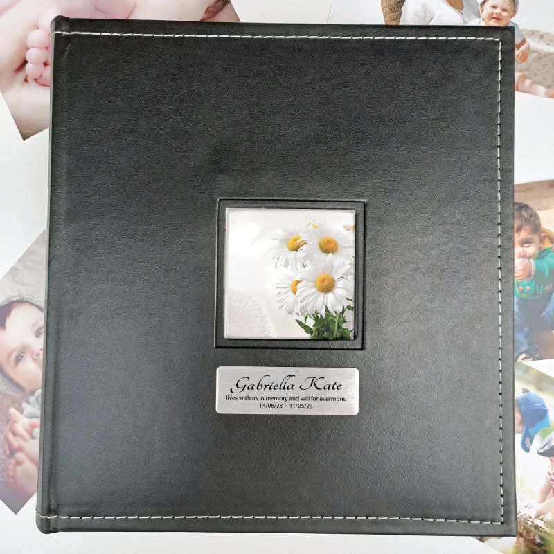 Memorial Personalised Black Album 5x7 Photo