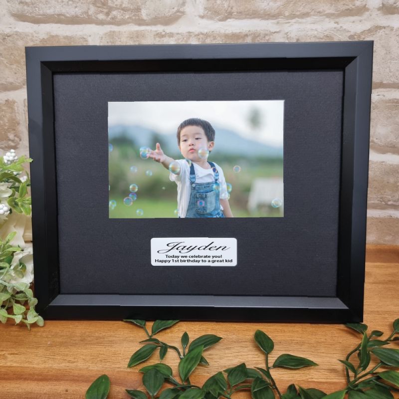 Custom 1st Birthday Frame 4x6 - Black