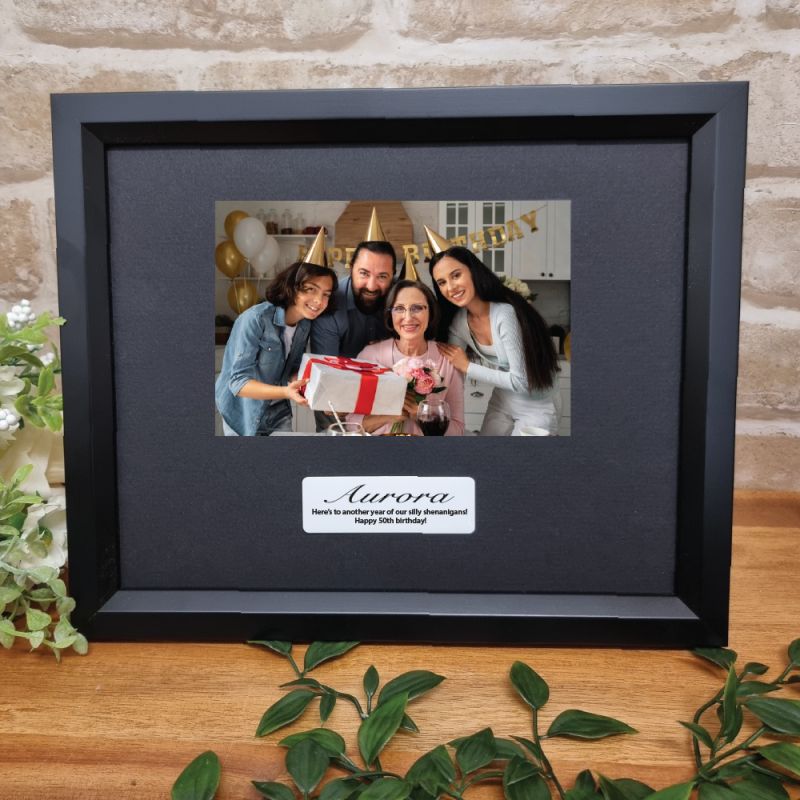 Custom 50th Birthday Frame 4x6 - Black