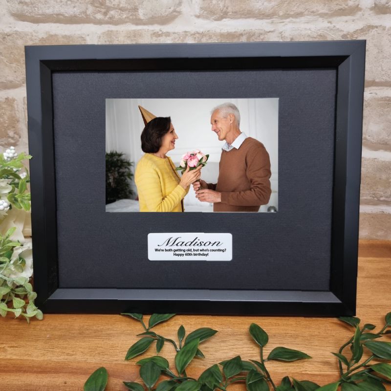 Custom 60th Birthday Frame 4x6 - Black
