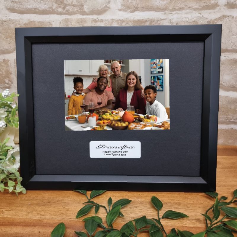 Custom Grandpa Photo Frame 4x6 - Black