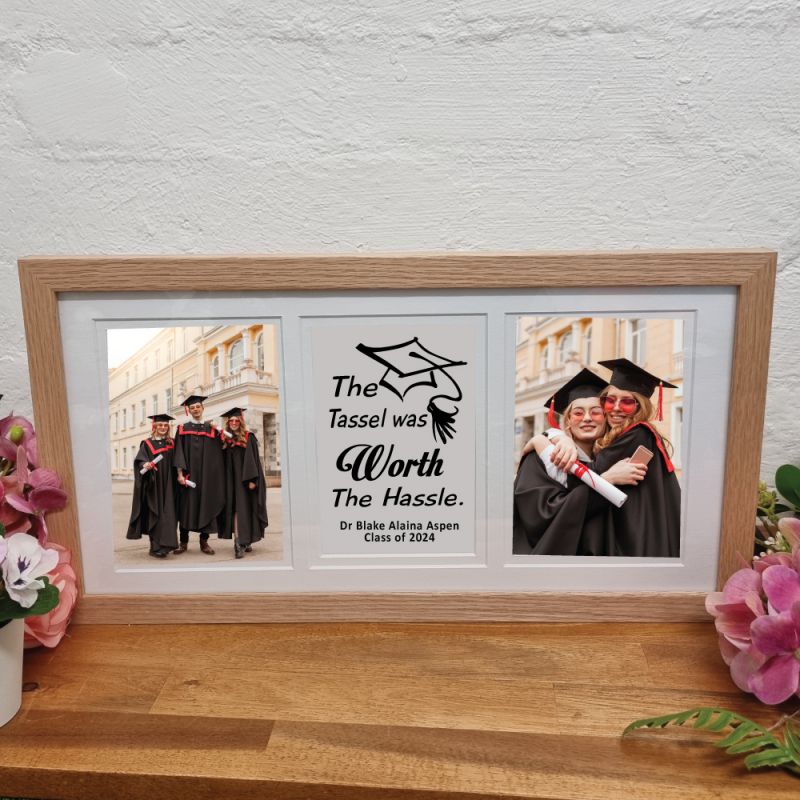Graduation Gallery Wood Frame 4x6 Typography Print