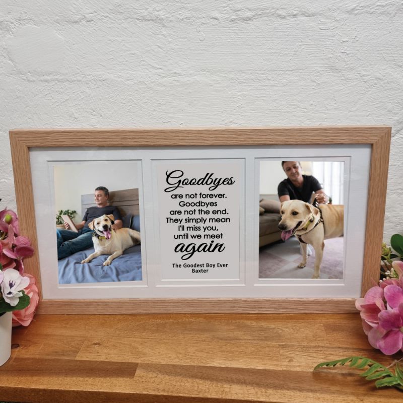 Pet Memorial Wooden Frame 4x6 Gallery Typography Print