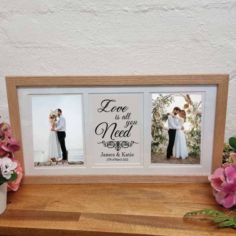 Wedding Gallery Wood Frame 4x6 Typography Print