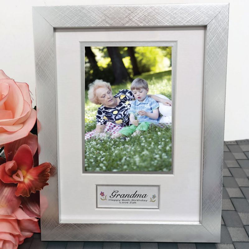 80th Birthday Photo Frame Silver Wood 4x6 Photo