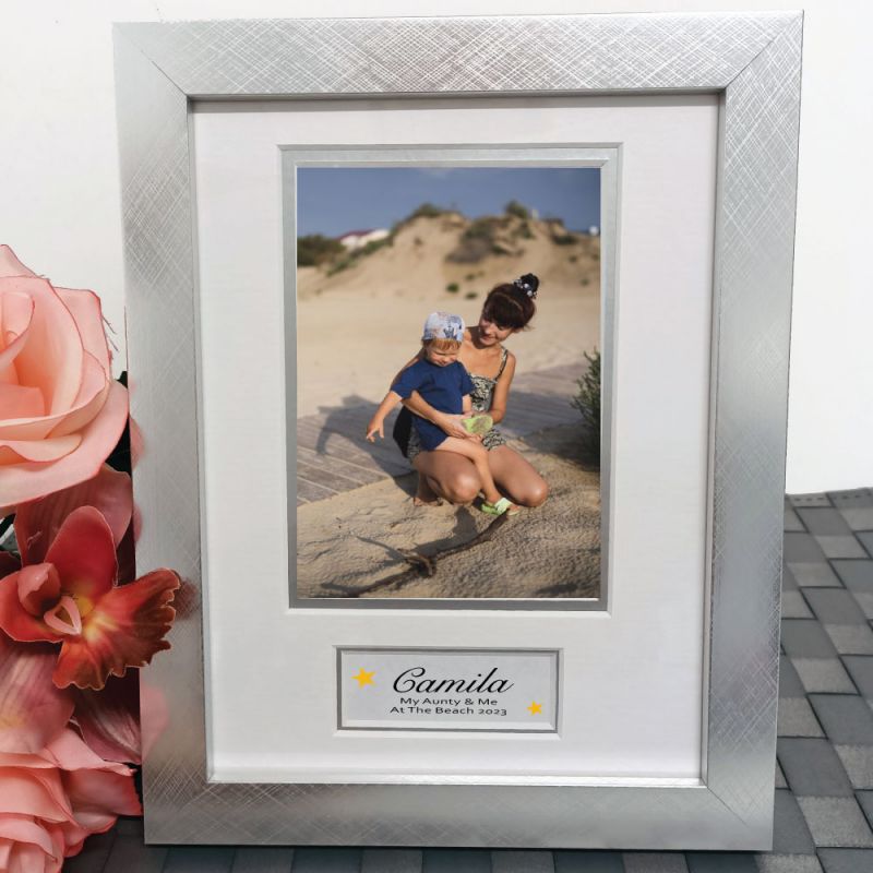 Aunty Photo Frame Silver Wood 4x6 Photo