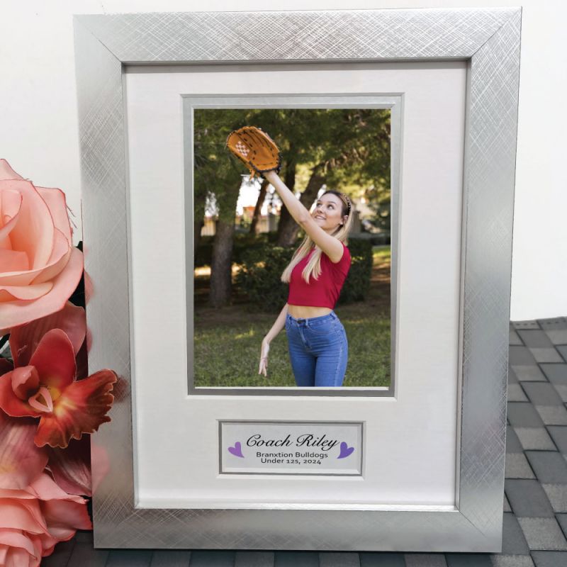 Coach Photo Frame Silver Wood 4x6 Photo
