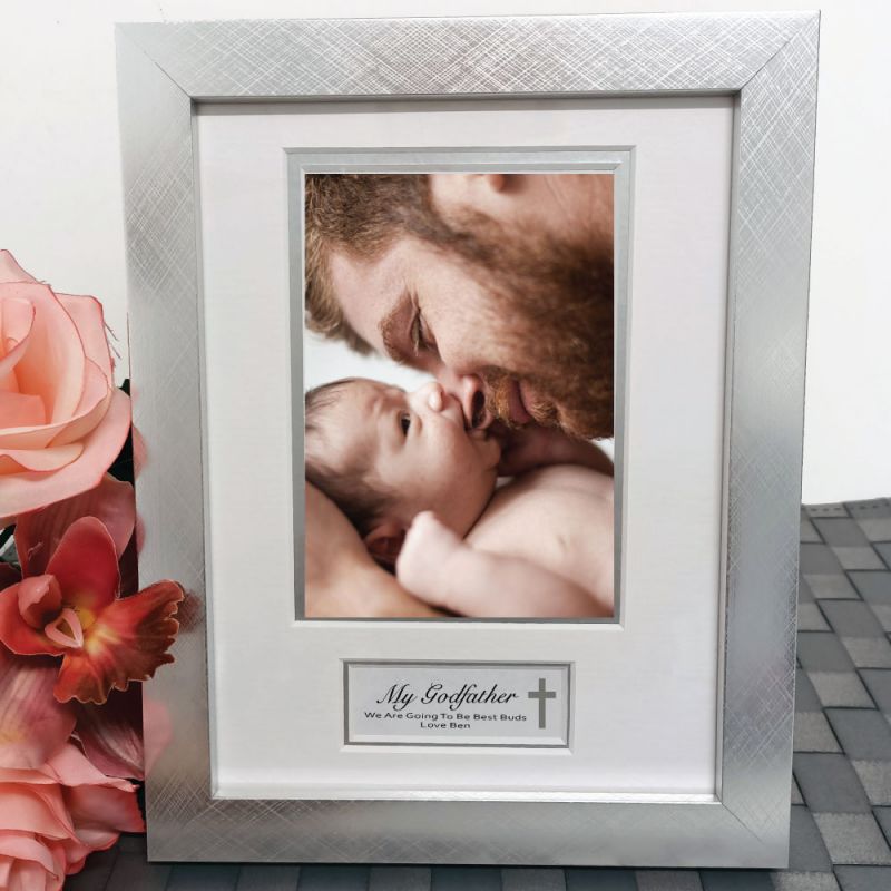 Godfather Photo Frame Silver Wood 4x6 Photo
