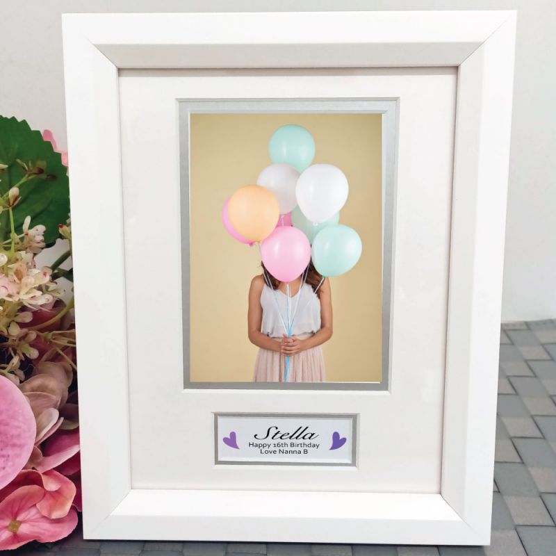 16th Birthday Photo Frame White Wood 4x6 Photo