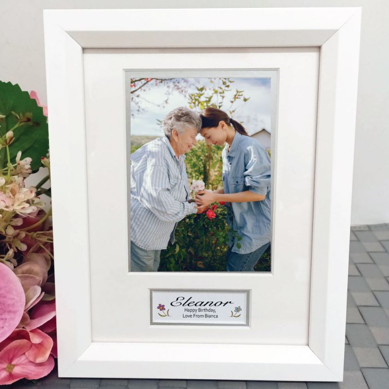 Birthday Photo Frame White Wood 4x6 Photo