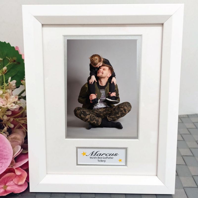 Godfather Photo Frame White Wood 4x6 Photo