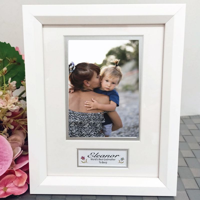Godmother Photo Frame White Wood 4x6 Photo