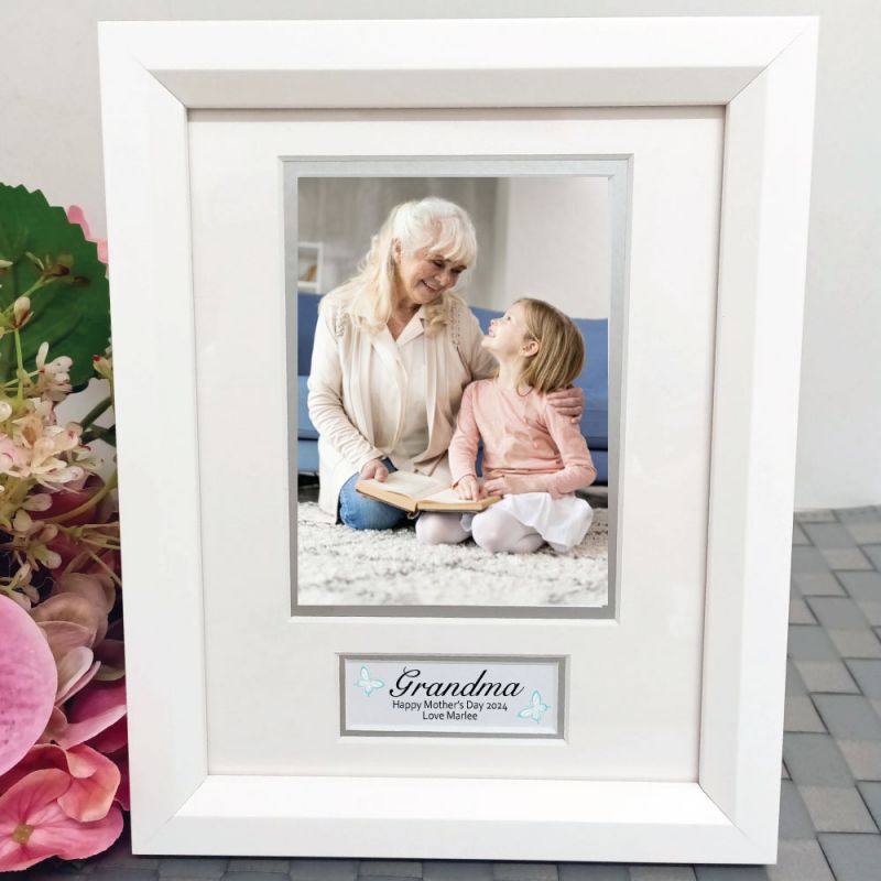 Grandma Photo Frame White Wood 4x6 Photo