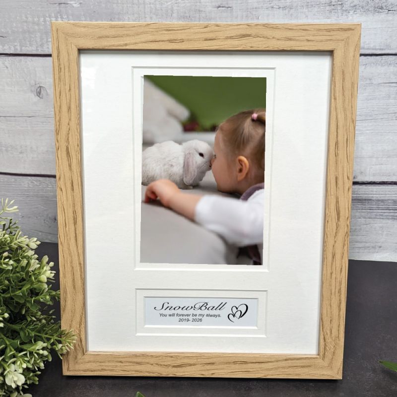 Pet Memorial Wooden Photo Frame with Personal Message